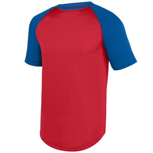 Augusta Sportswear Youth Wicking Short Sleeve Baseball Jersey (1509), Color 'RedRoyal'